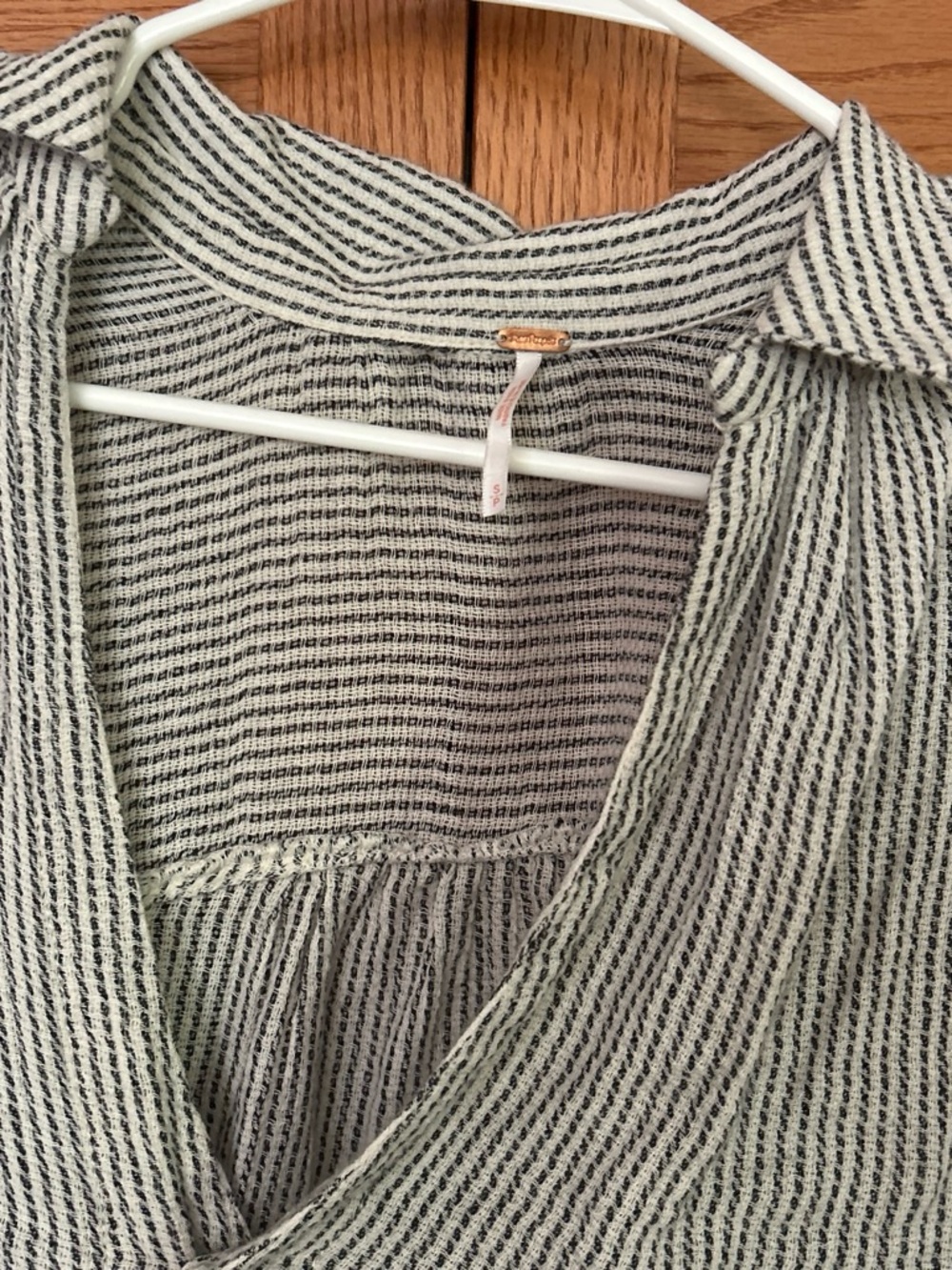 Free People Striped V-Neck Tunic in Cream and Black